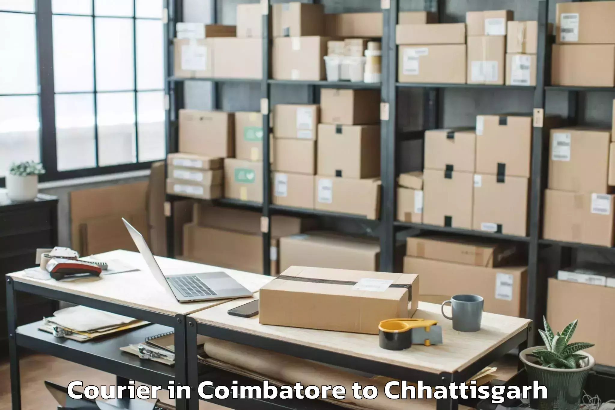 Easy Coimbatore to Chhindgarh Courier Booking